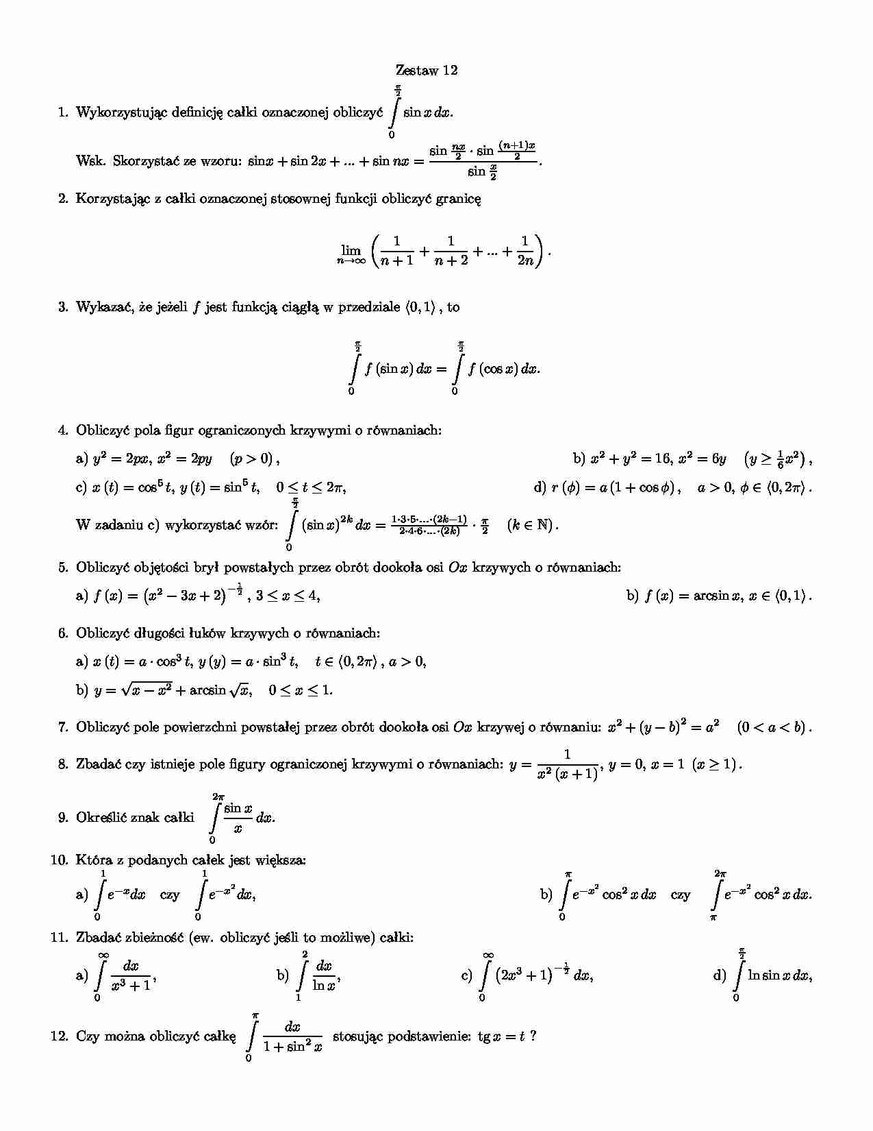 Matematyka - zestaw 12 - strona 1
