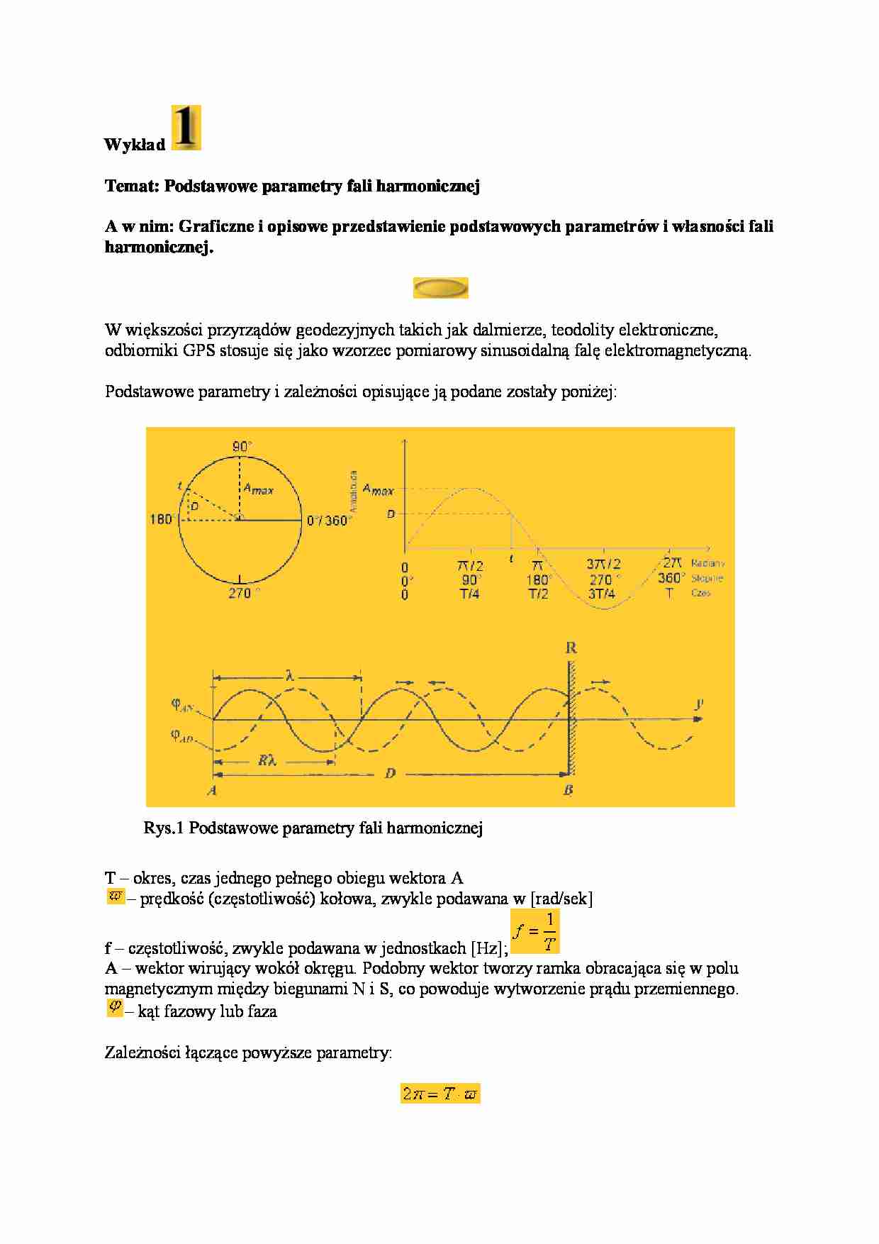  Podstawowe parametry fali harmonicznej - strona 1