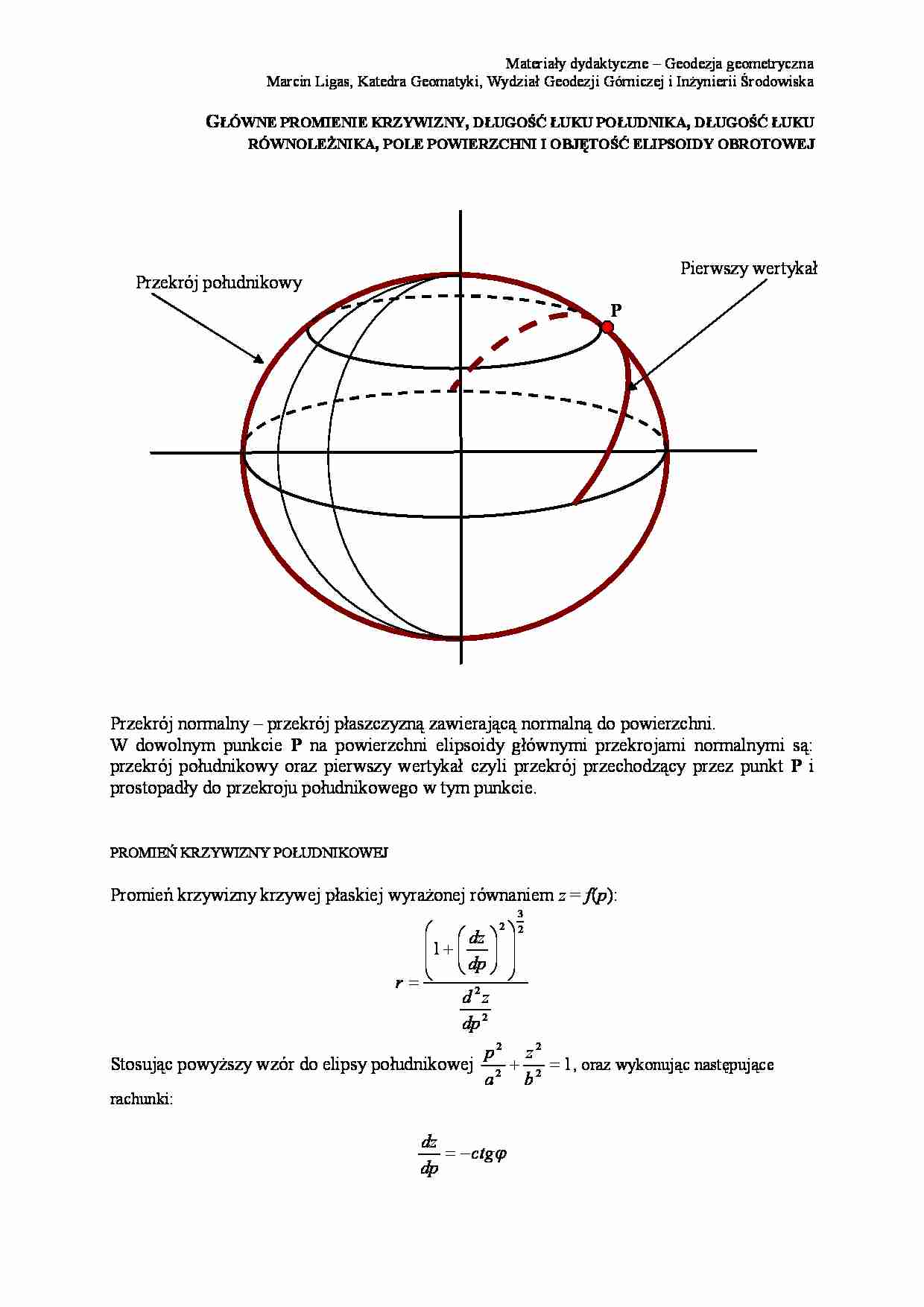 Geodezja geometryczna -  zagadnienia ogólne - strona 1