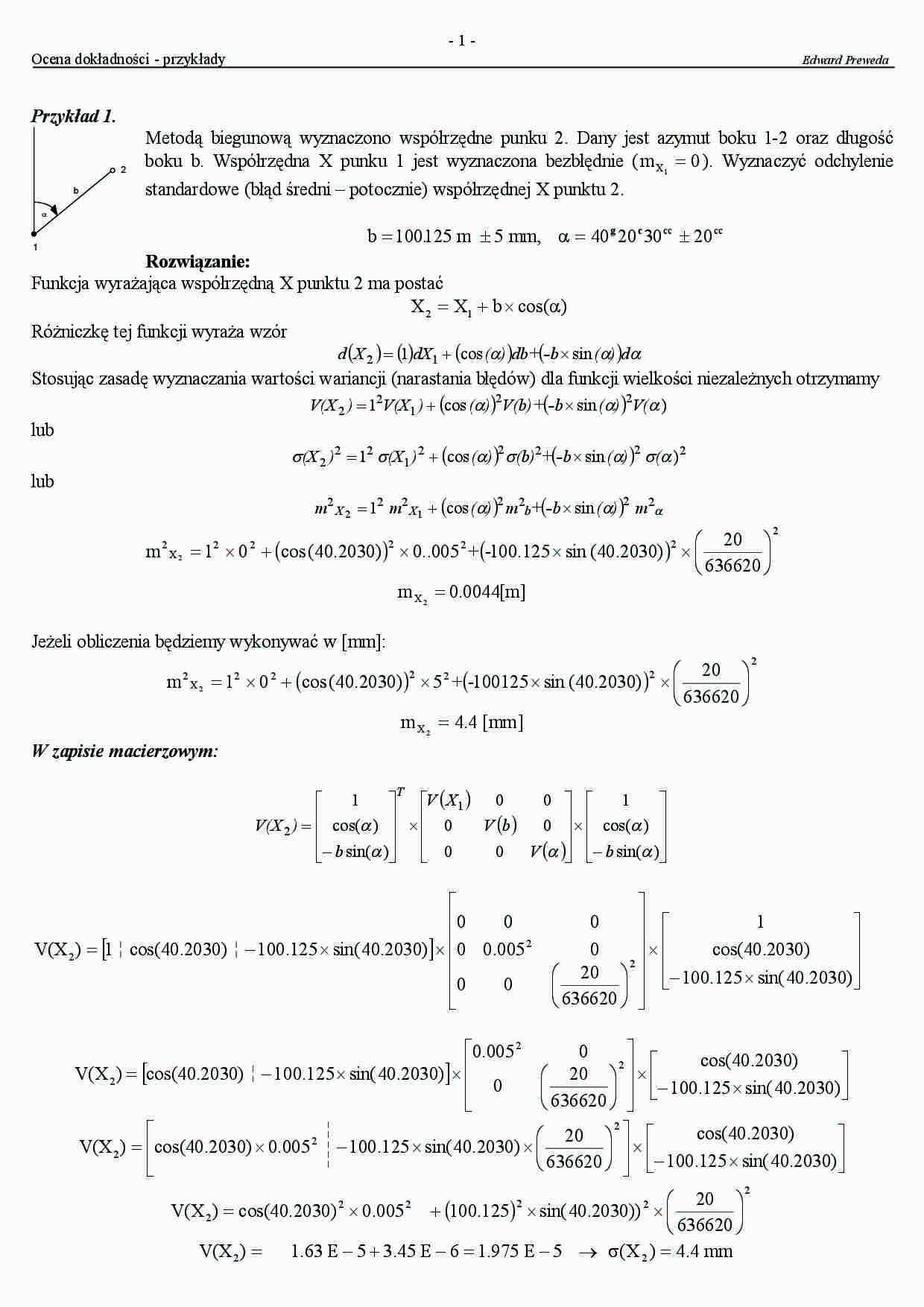 Ocena dokładności - przykłady - metoda dwubiegunowa - strona 1
