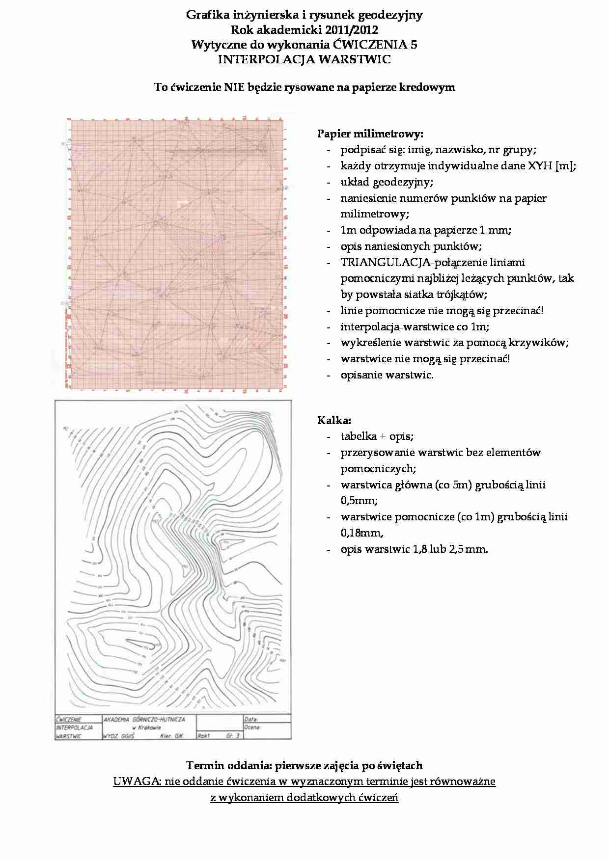 Grafika inżynierska i rysunek geodezyjny - interpolacja warstwic - strona 1