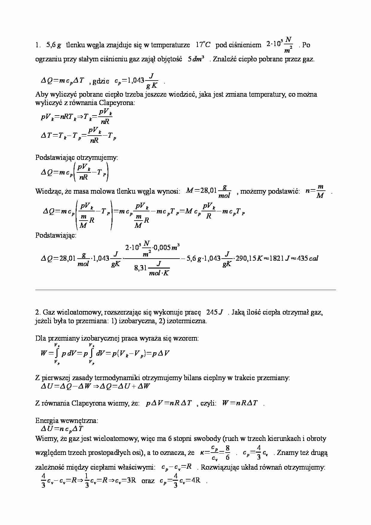 Rozwiązanie zadań z fizyki zad. 1 - 4 - strona 1