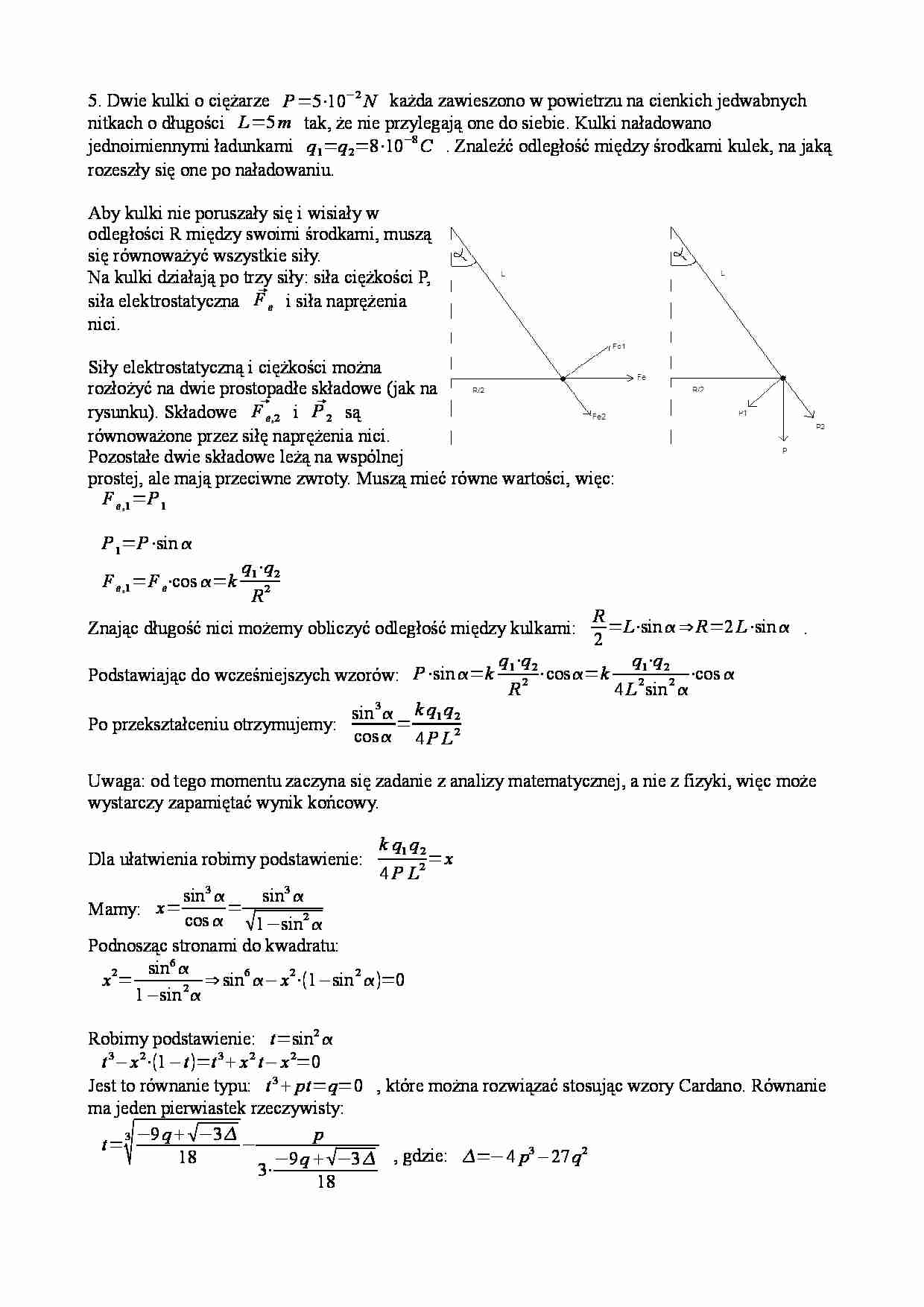 Rozwiązanie zadania z fizyki zad. 5 - strona 1