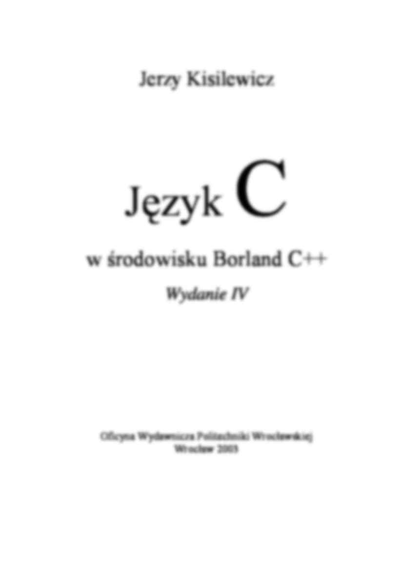 Język w środowisku Borland C++  - strona 2