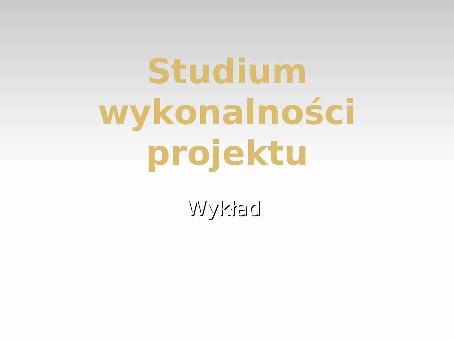 Studium wykonalności projektu - strona 1