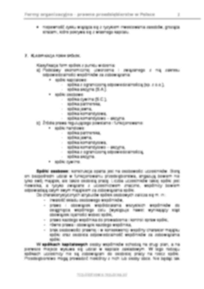 Formy organizacyjno prawne przedsiebiorstw w Polsce - strona 2