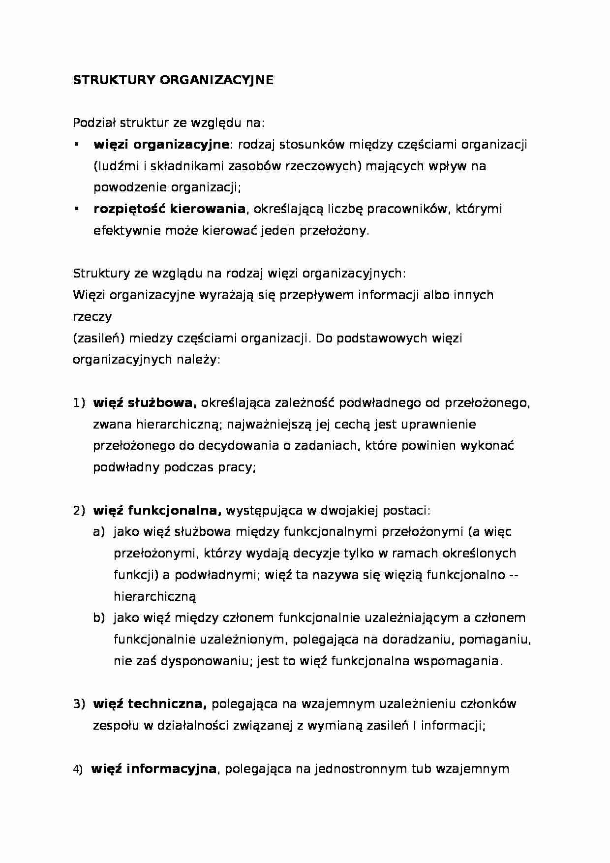 Struktury organizacyjne - podział - strona 1