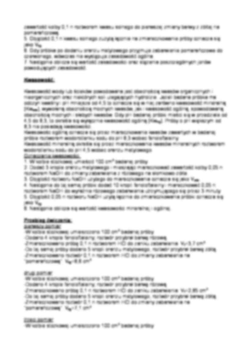 Sprawozdanie - alkacymetryczna analiza miareczkowa, kwasowość i zasadowość - strona 2