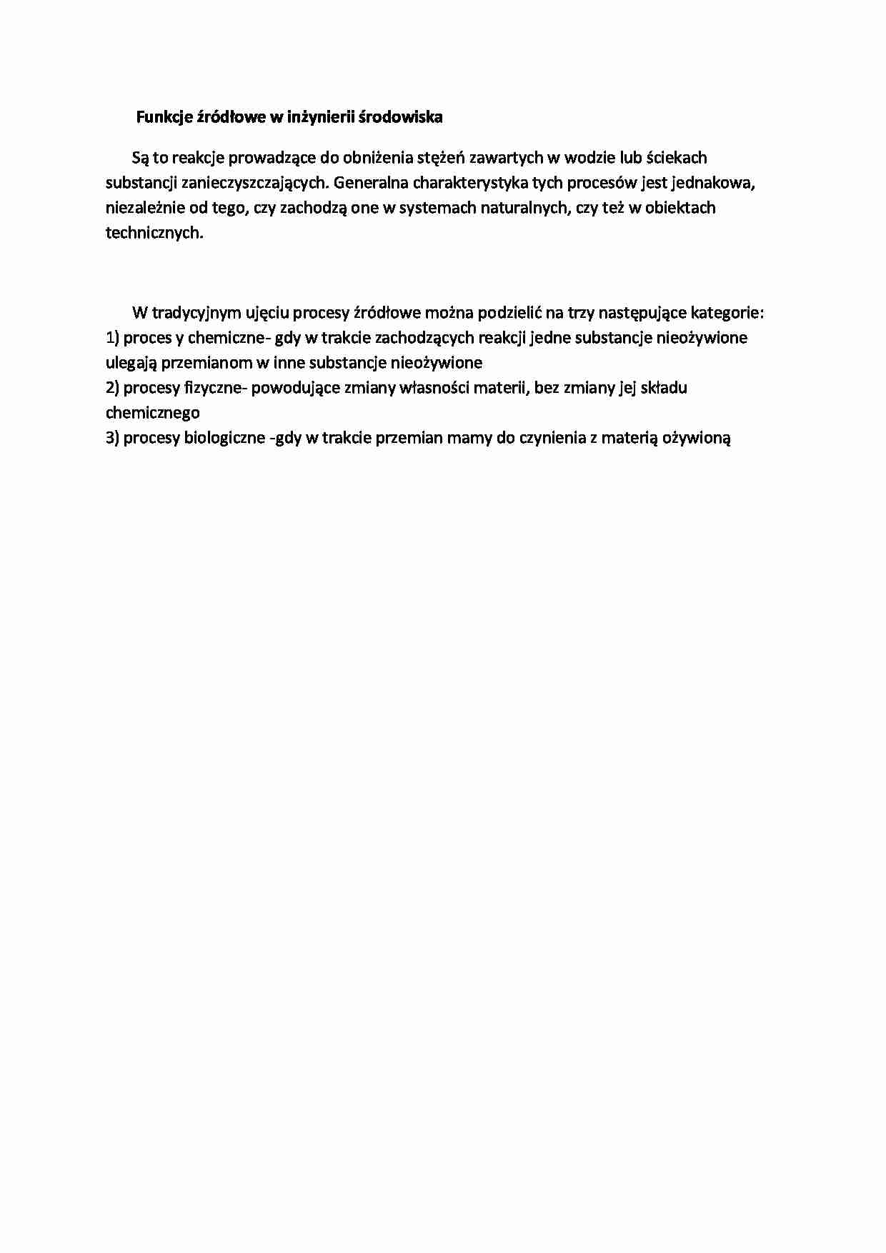Funkcje źródłowe w inżynierii środowiska - strona 1