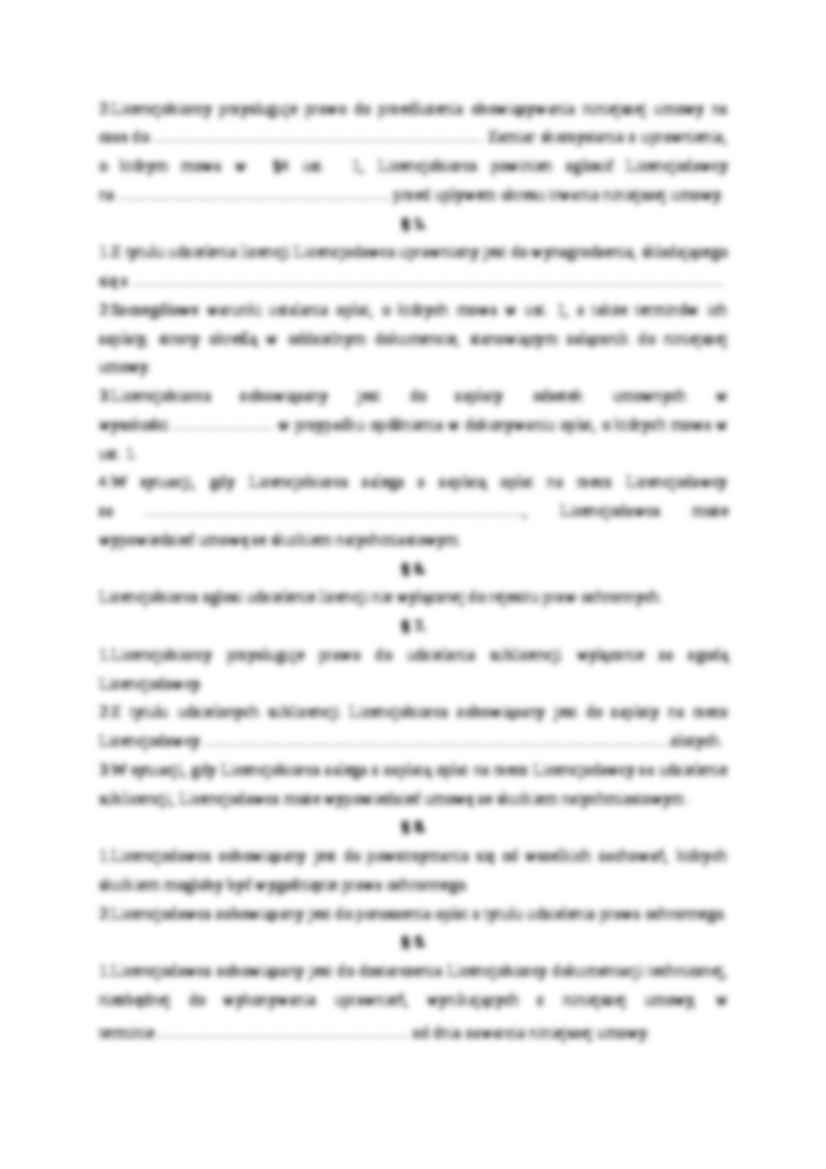 Wzór-Umowa licencyjna na korzystanie ze wzoru - strona 2