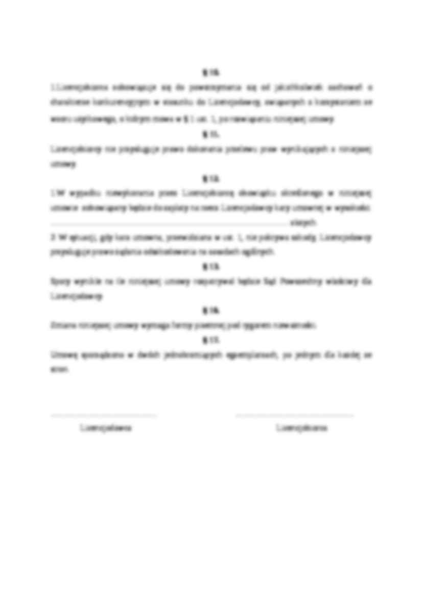 Wzór-Umowa licencyjna na korzystanie ze wzoru - strona 3