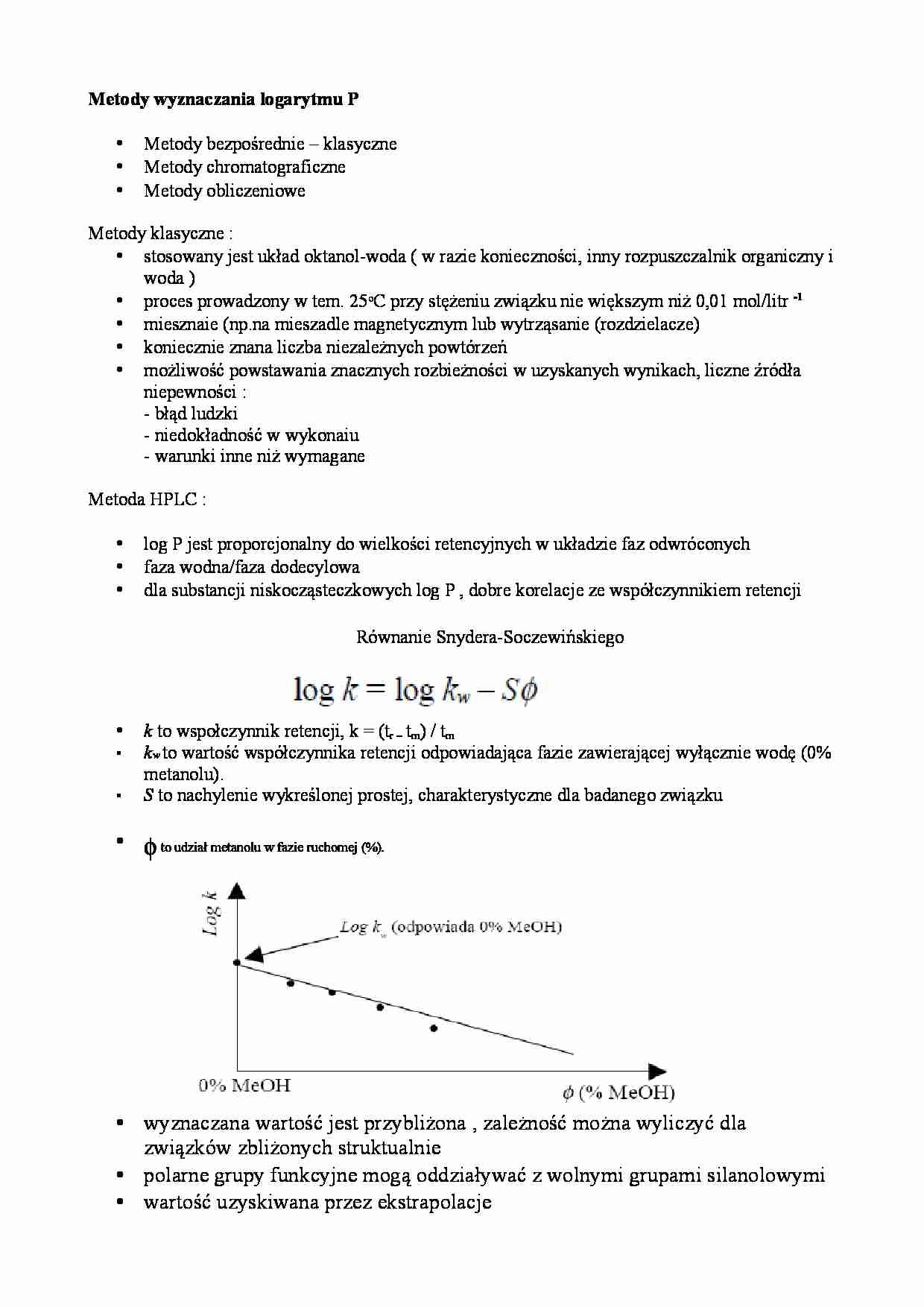 Metody wyznaczania logarytmu P - strona 1