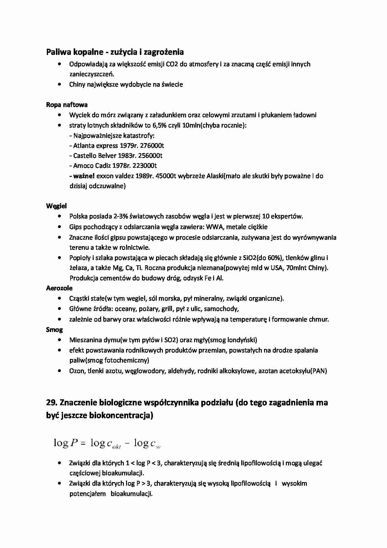 Paliwa kopalne - zużycia i zagrożenia - strona 1