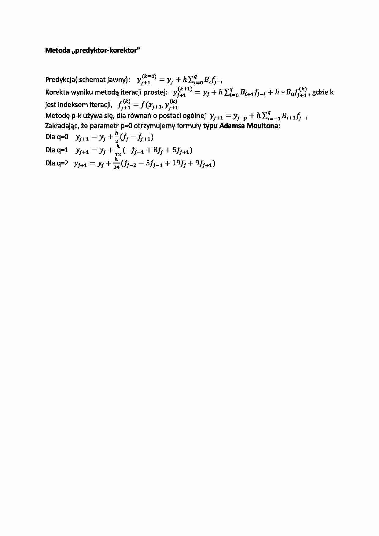 Metoda „predyktor-korektor” - strona 1