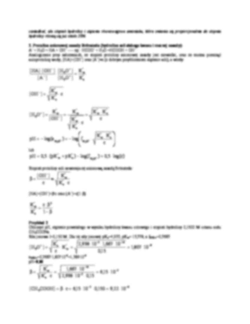 Protolityczne równowagi w roztworach soli -opracowanie - strona 2