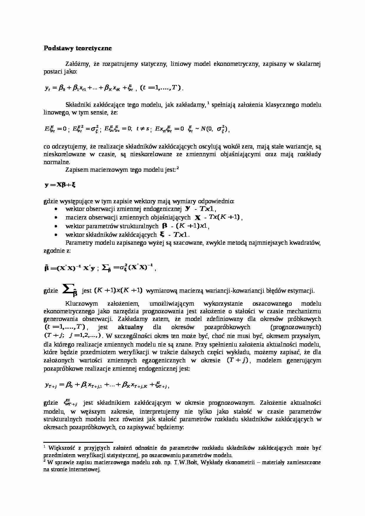 Podstawy teoretyczne - wykład - strona 1