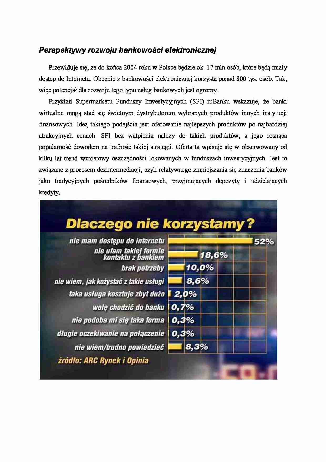 Perspektywy rozwoju bankowości elektronicznej - wykład. - strona 1