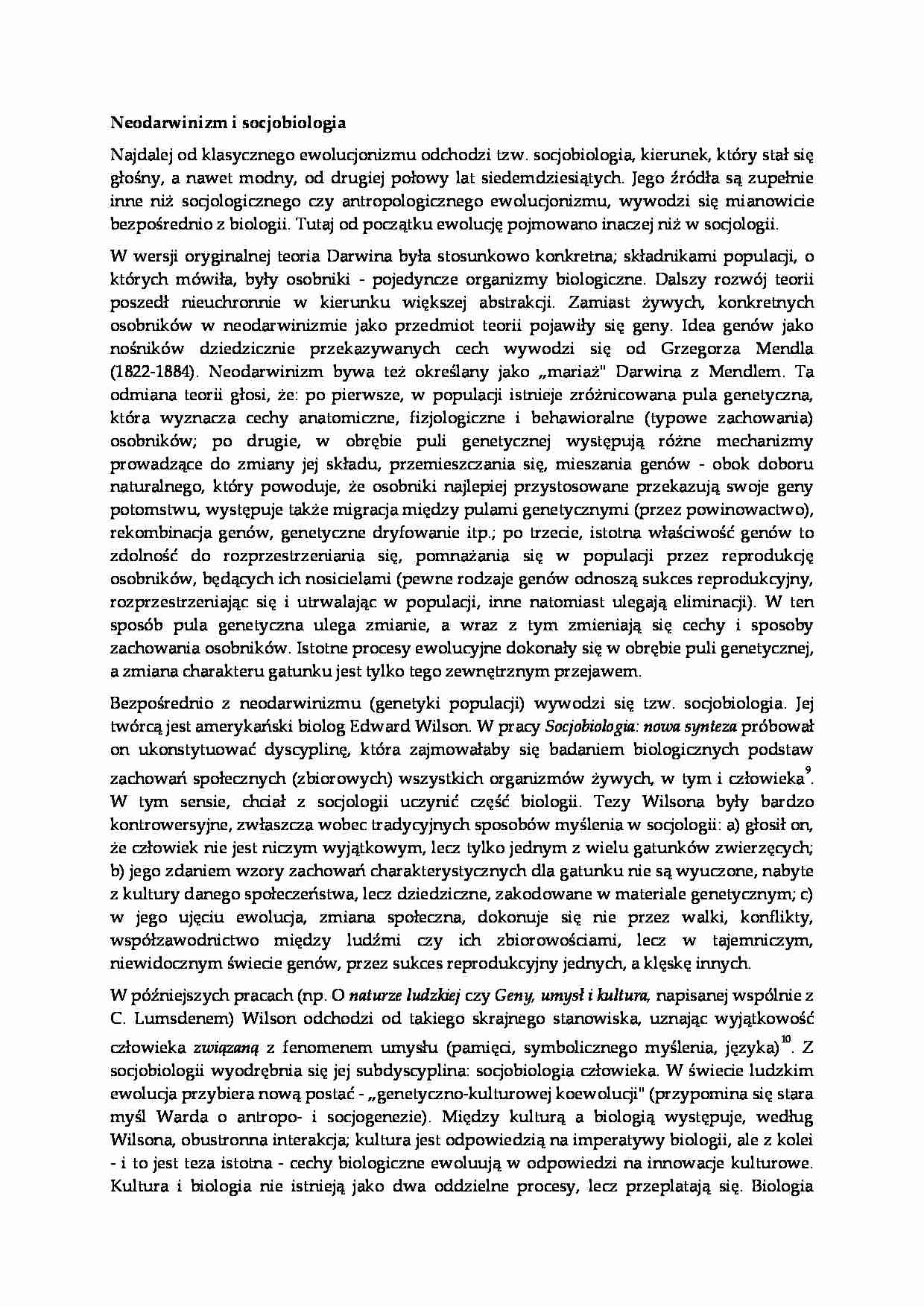 Neodarwinizm i socjobiologia - strona 1