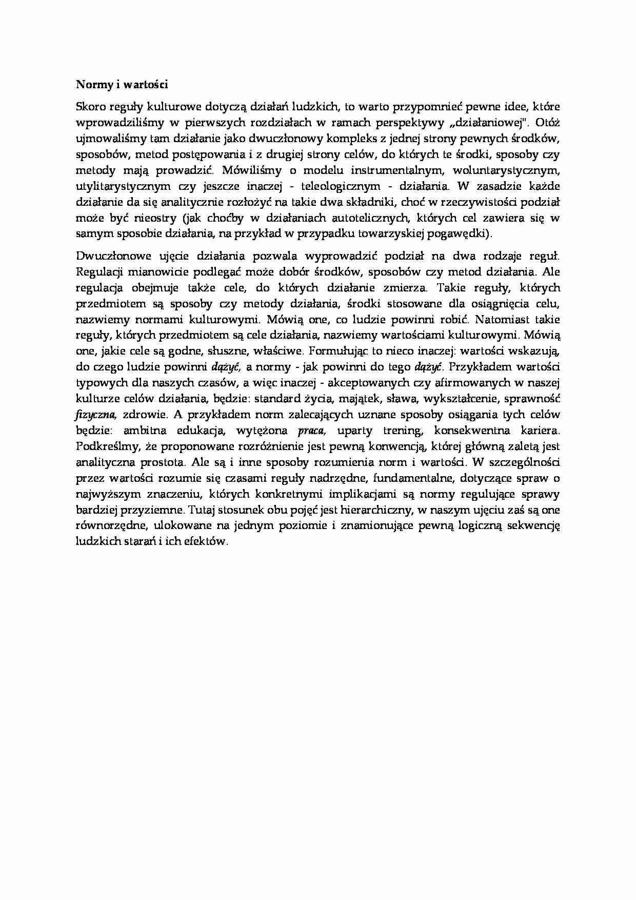 Normy i wartości - socjologia - strona 1