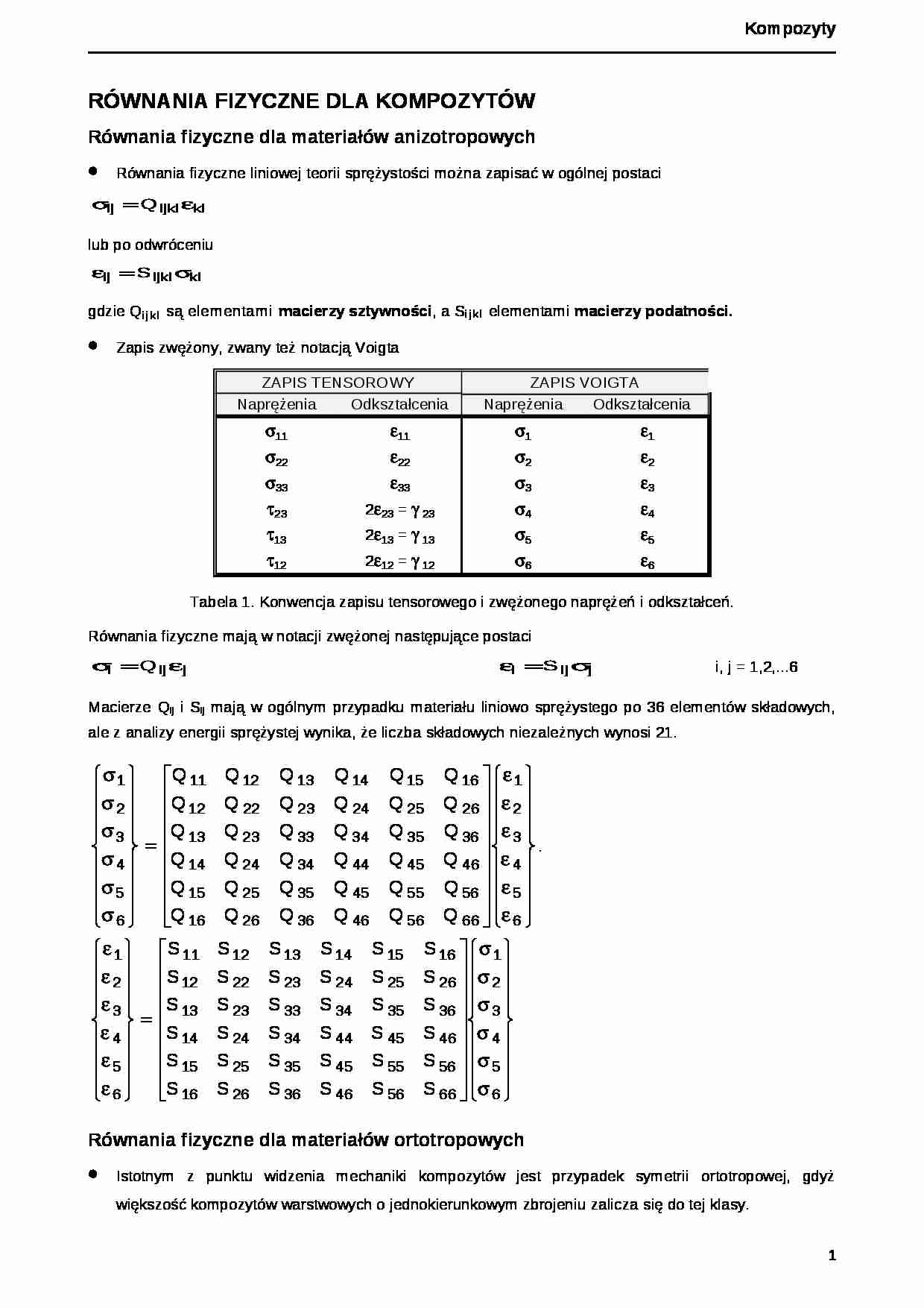 Równania fizyczne dla materiałów anizotropowych - strona 1