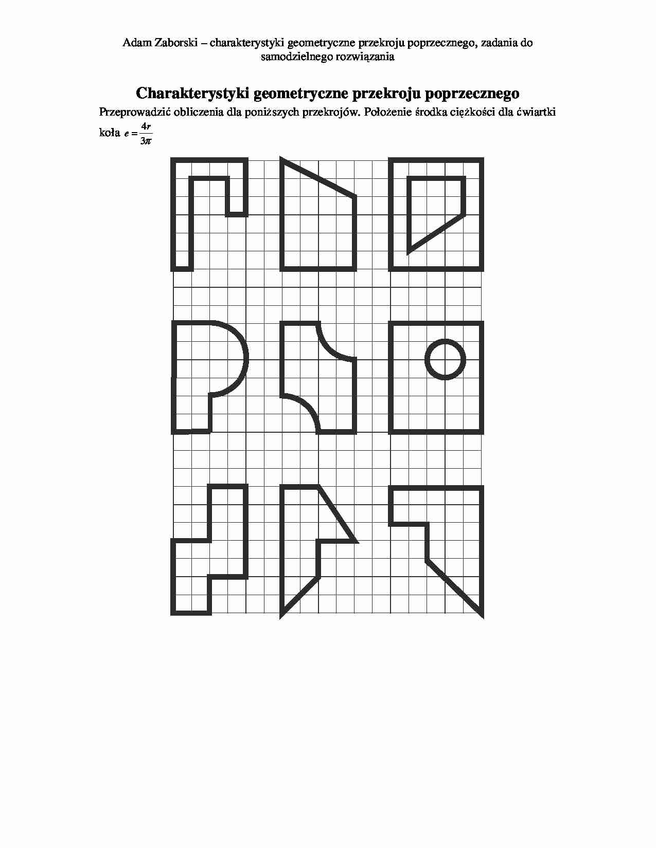 Charakterystyki geometryczne przekroju poprzecznego - strona 1