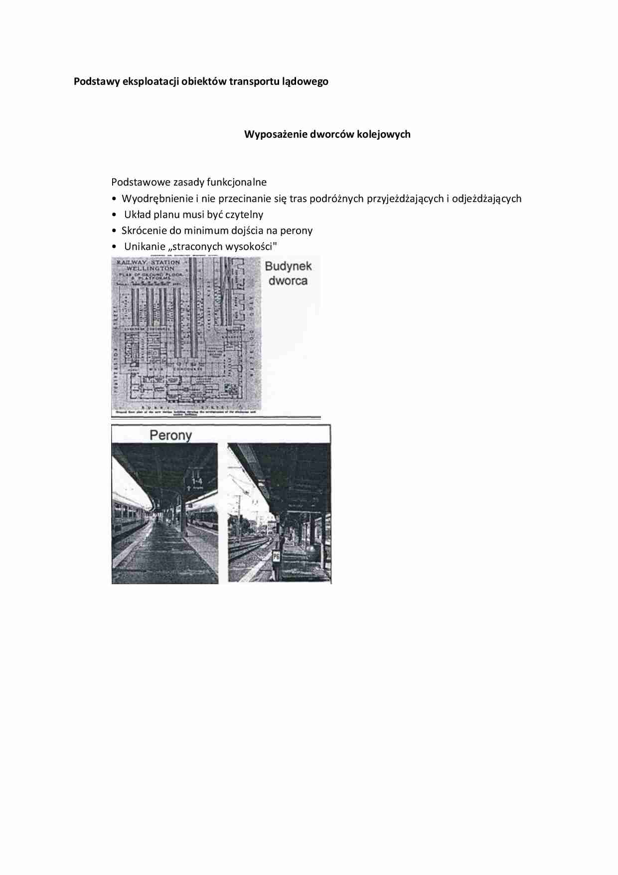 Wyposażenie dworców kolejowych - wykład - strona 1
