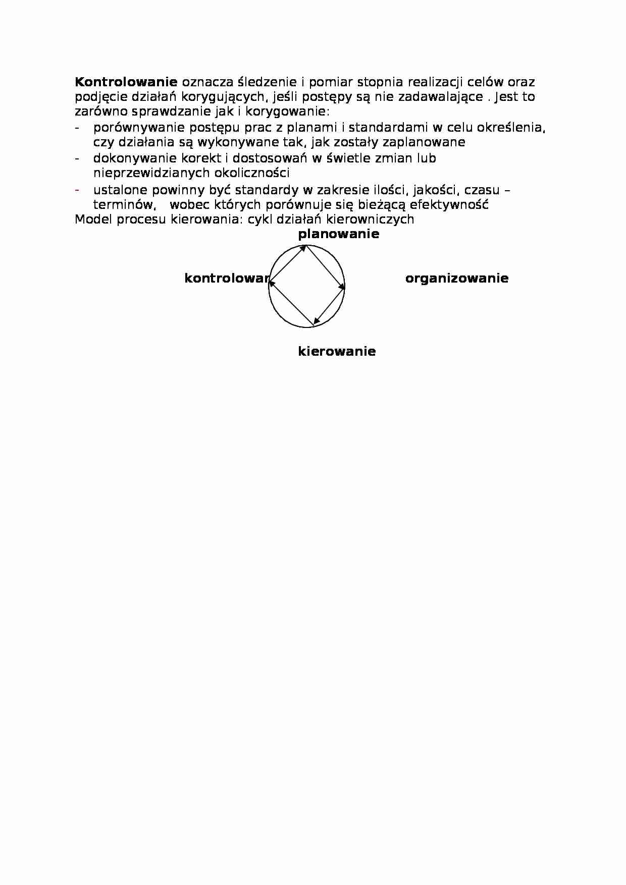 Kierowanie zespołami - kontrolowanie, omówienie - strona 1