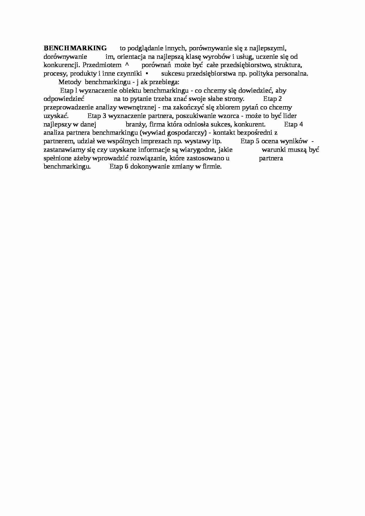 Benchmarking - Analiza wewnętrzna - omówienie - strona 1
