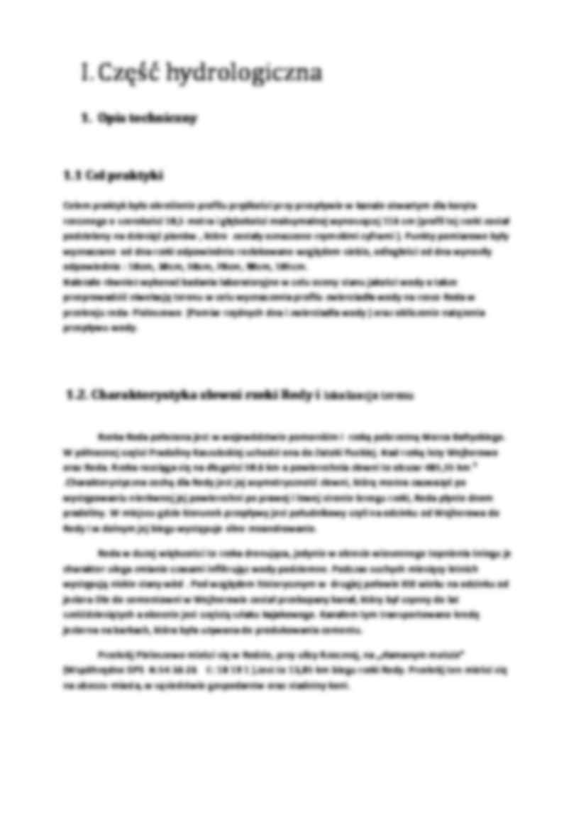 Praktyki hydrologiczno - hydrochemicznej - opracowanie - strona 2