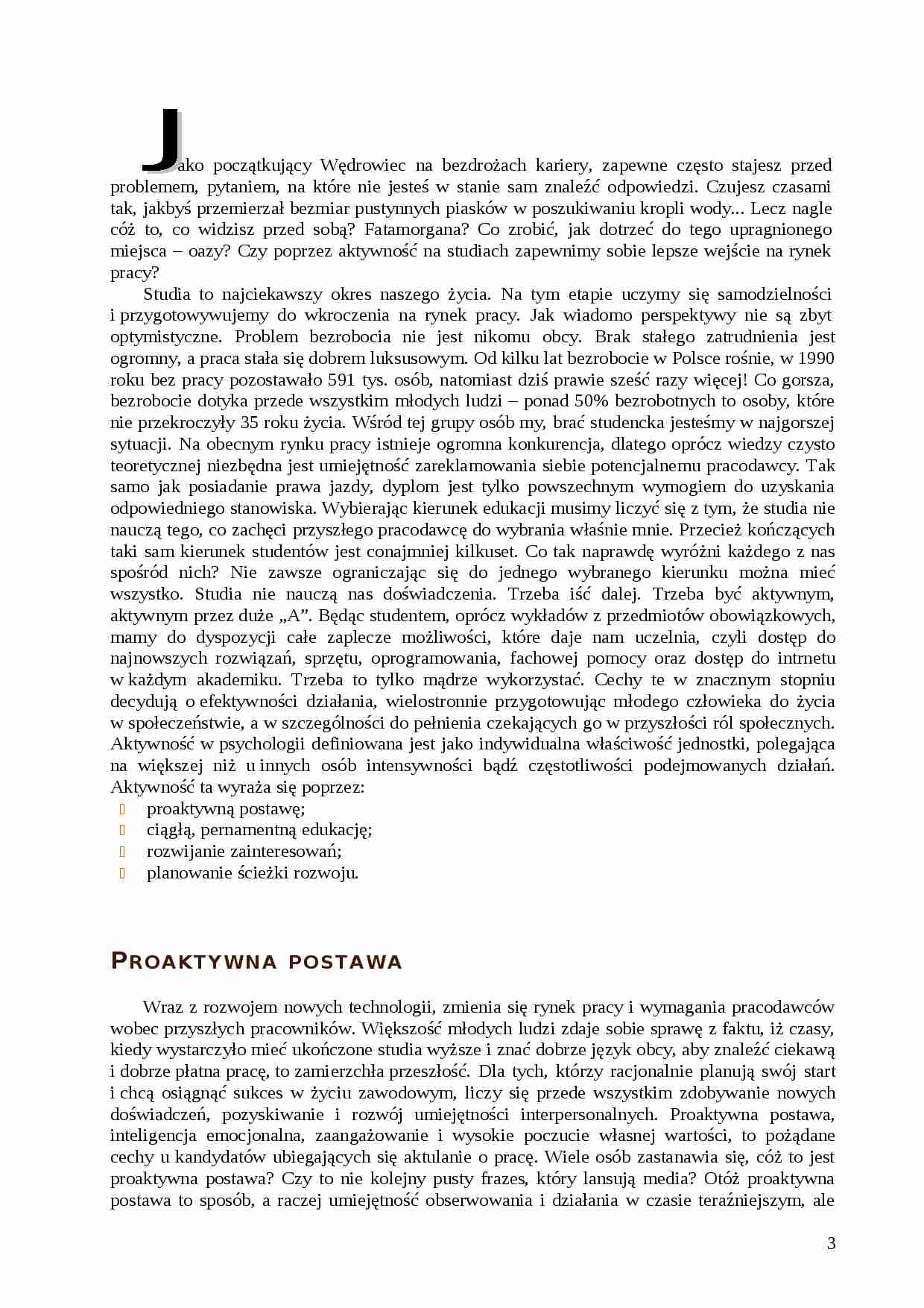 PROAKTYWNA POSTAWA- pedagogika - strona 1