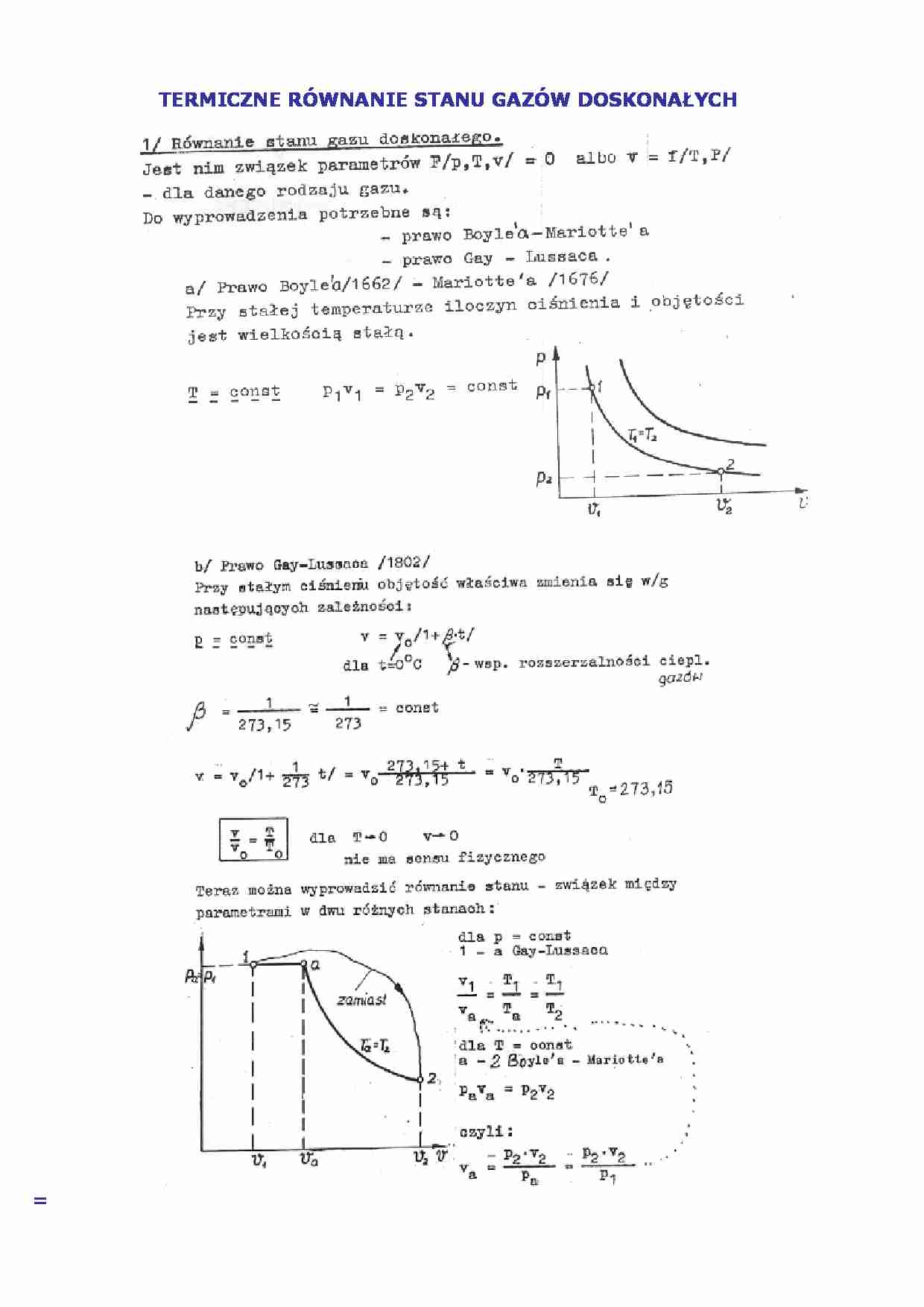 Termiczne równanie stanu gazów doskonałych - strona 1