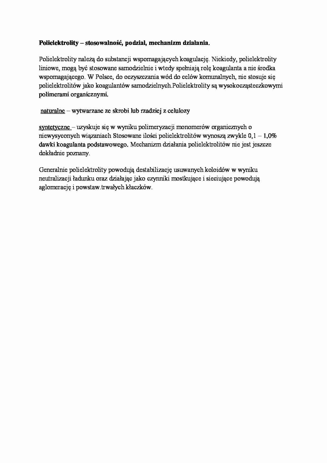 Polielektrolity - omówienie - strona 1