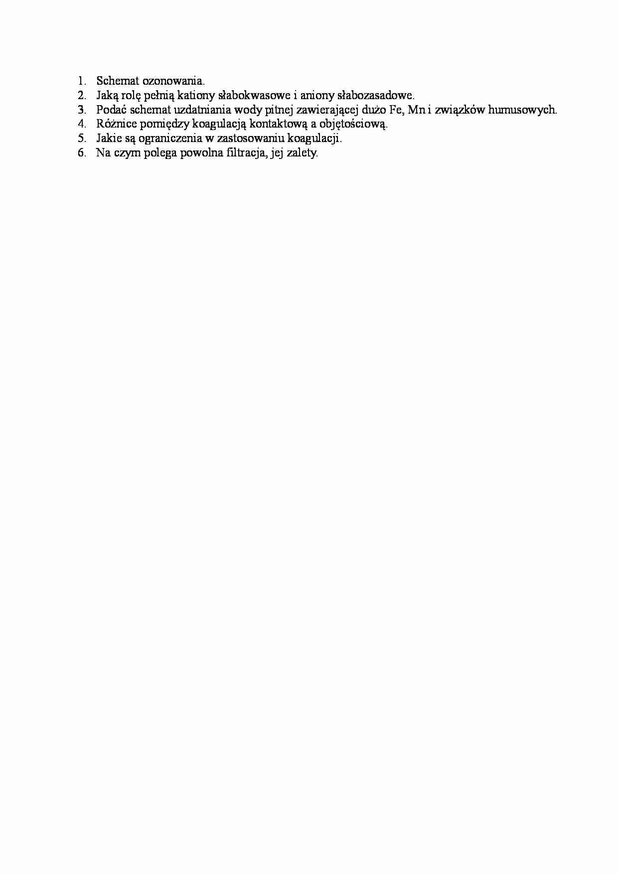 Technologia wody i ścieków - pytania z egzaminu 3 - strona 1