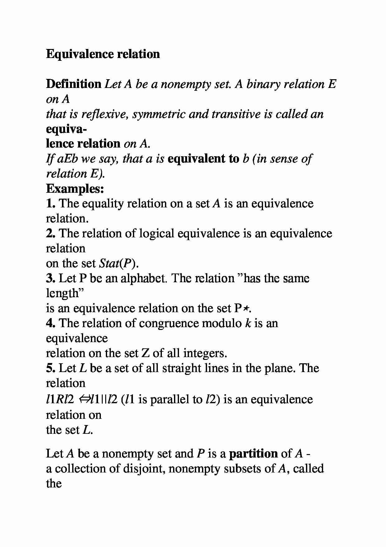 Relacja równoważności - Equivalence relation - strona 1