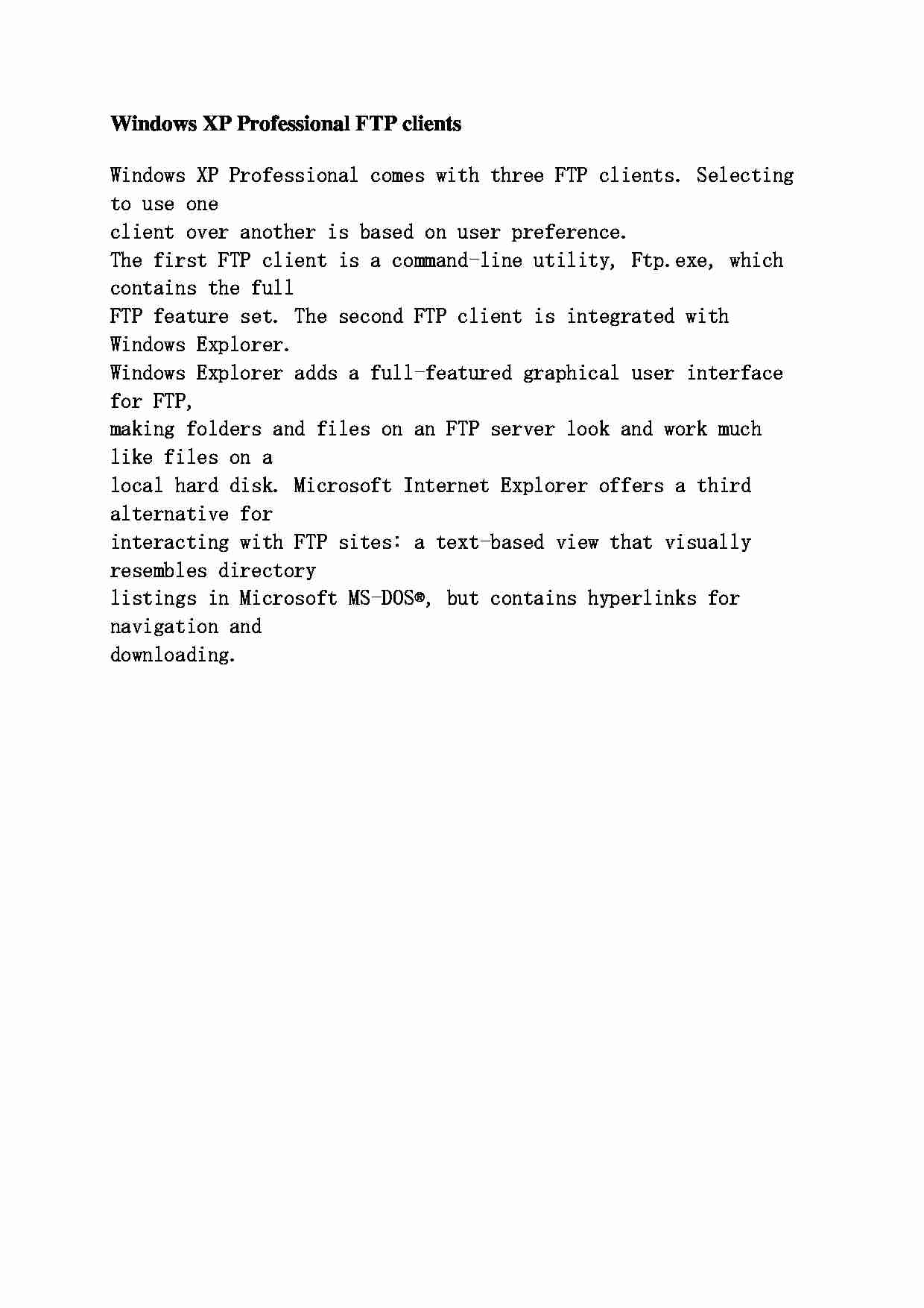 Windows XP Professional dla klientów FTP - strona 1