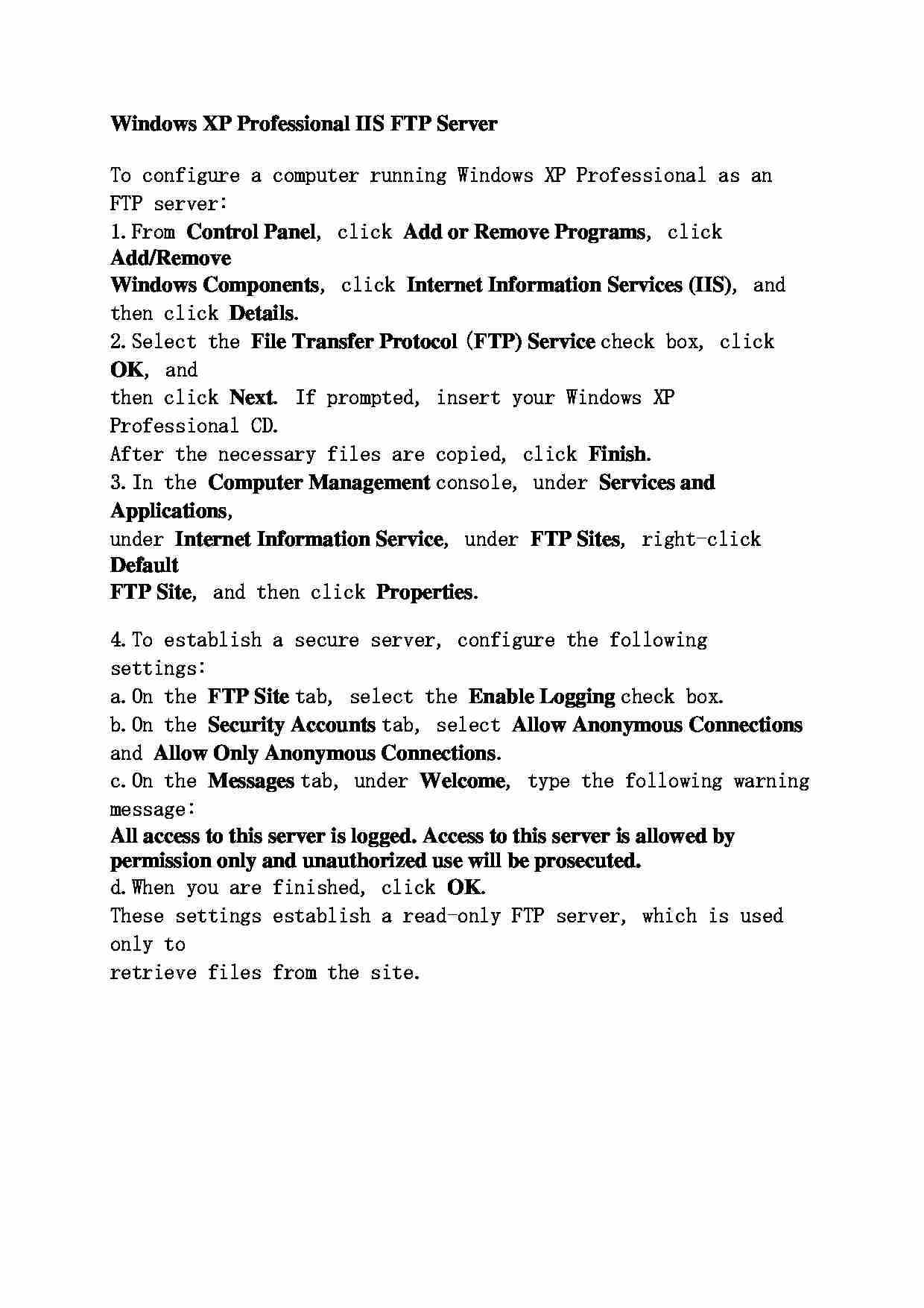 Windows XP Professional IIS FTP Server - strona 1