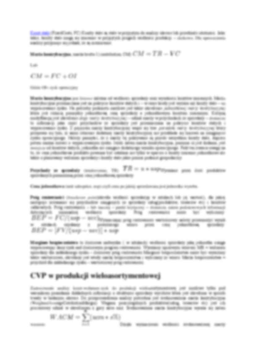 Analiza koszt-wolumen-zysk - wykład - strona 2