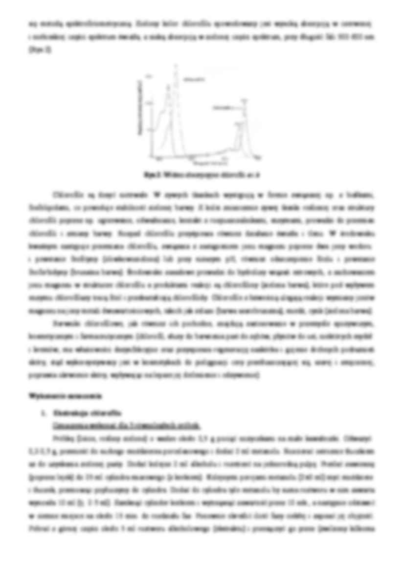 Ekstrakcyjno-spektrofotometryczna metoda oznaczania chlorofilu - wykład - strona 2