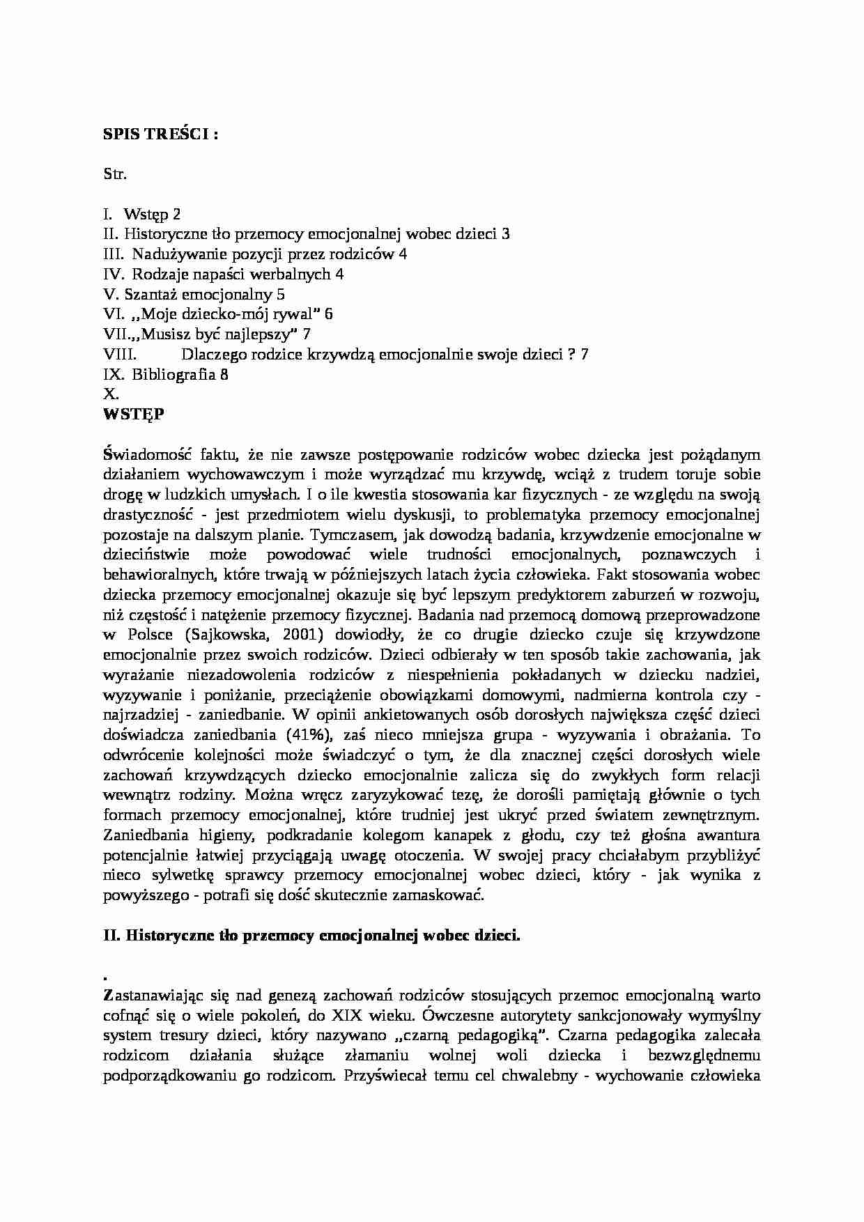 SPIS TREŚCI  - pedagogika - strona 1
