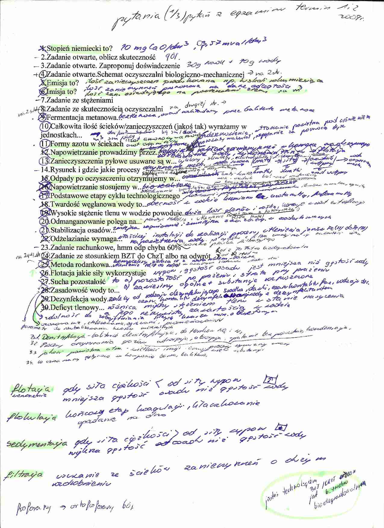 Pytania na egzamin - formy azotu w ściekach - strona 1