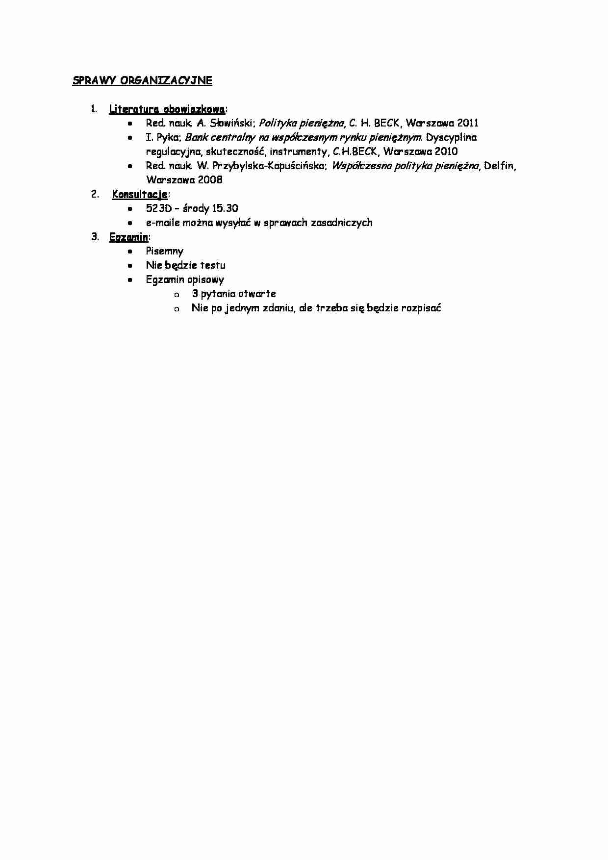 Sprawy organizacyjne-opracowanie - strona 1