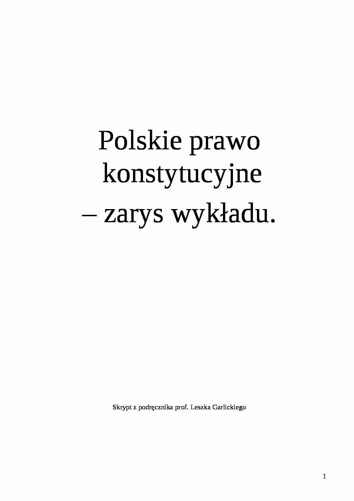 Polskie prawo konstytucyjne - skrypt. - strona 1
