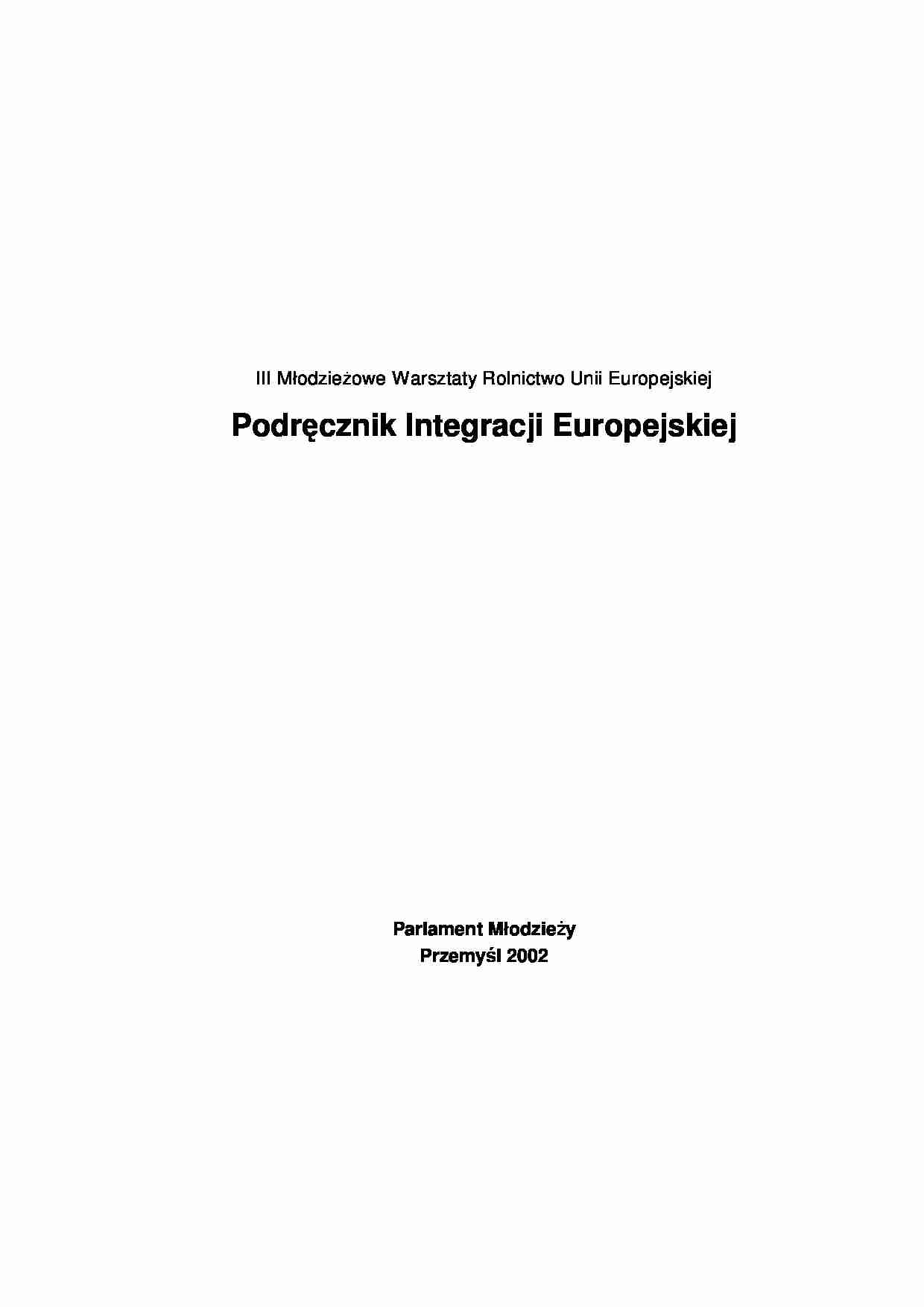 Podręcznik Integracji Europejskiej - strona 1