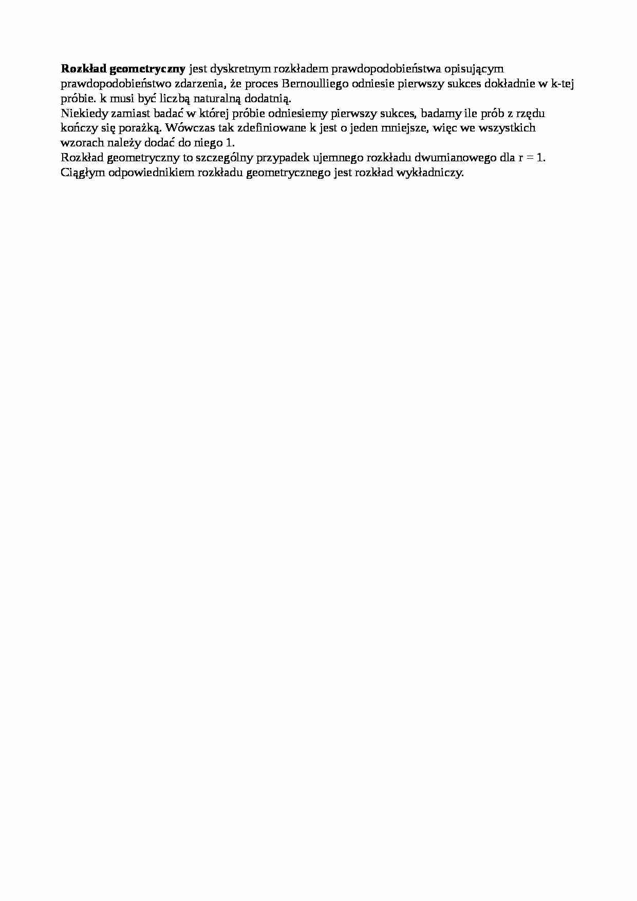 Rozkład geometryczny-opracowanie - strona 1