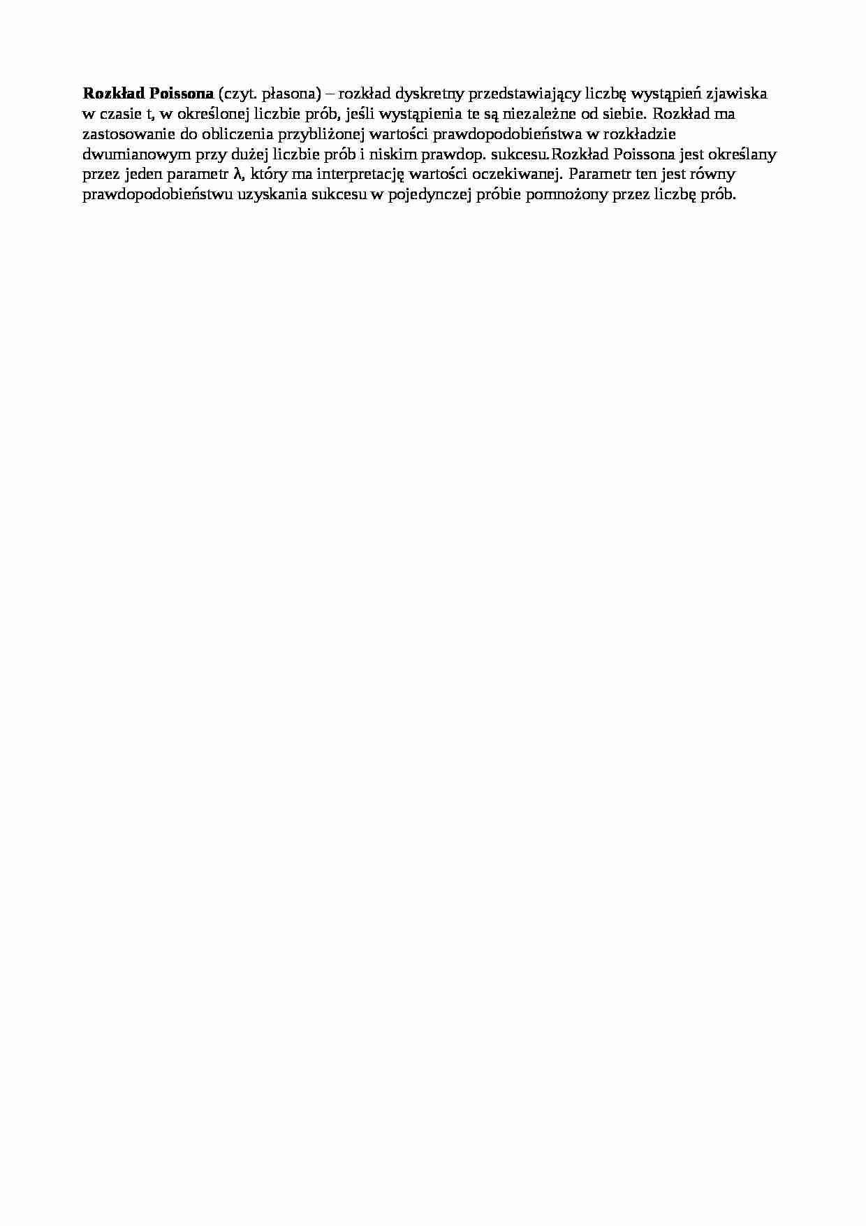 Rozkład Poissona-opracowanie - strona 1