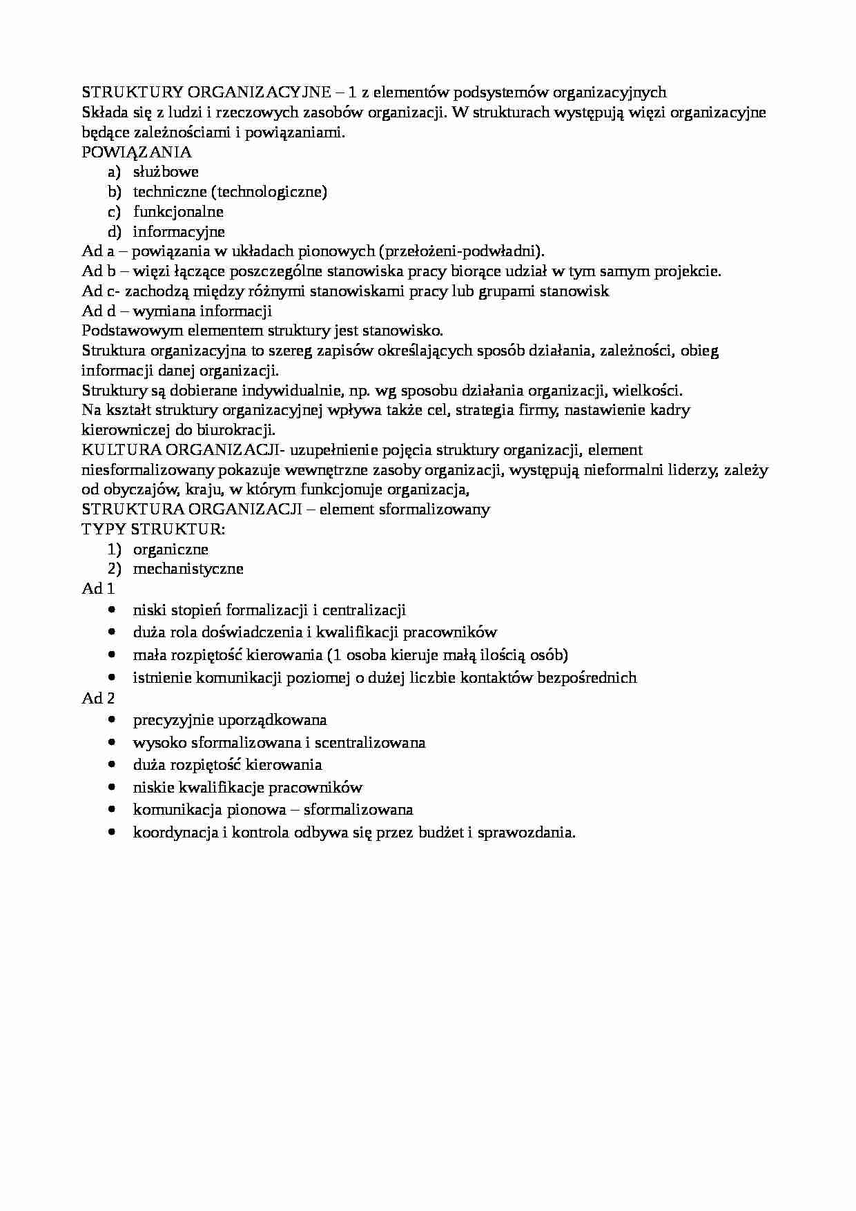 Struktury organizacyjne-opracowanie - strona 1