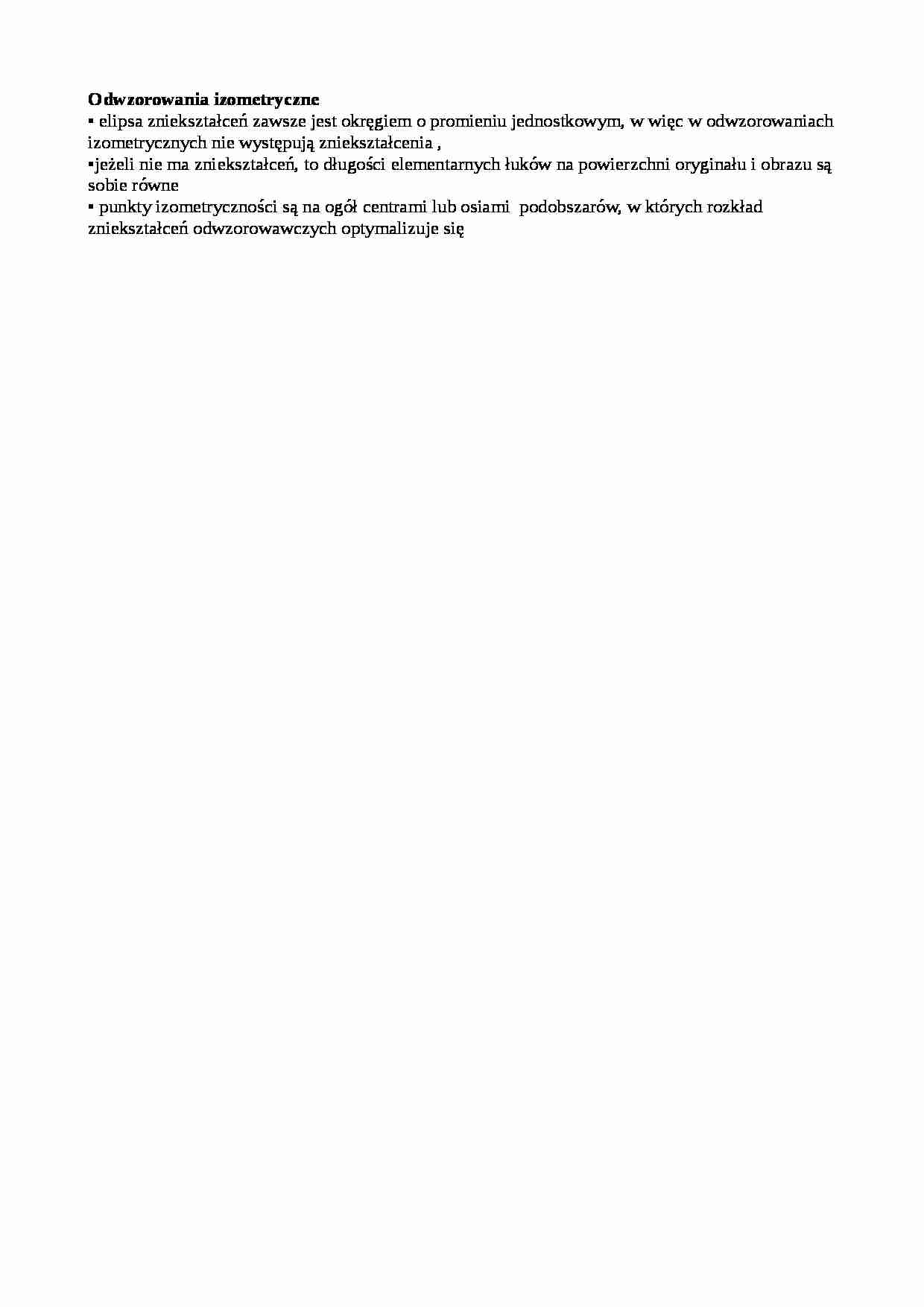 Odwzorowania izometryczne-opracowanie - strona 1