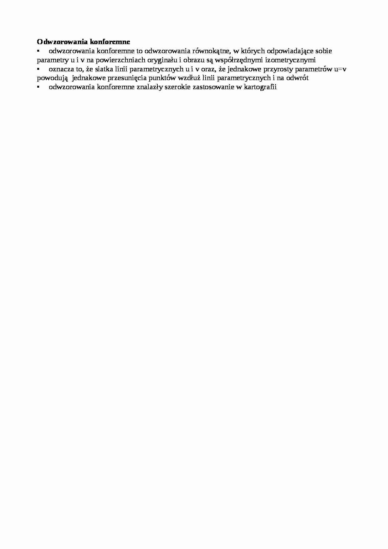 Odwzorowania konforemne-opracowanie - strona 1