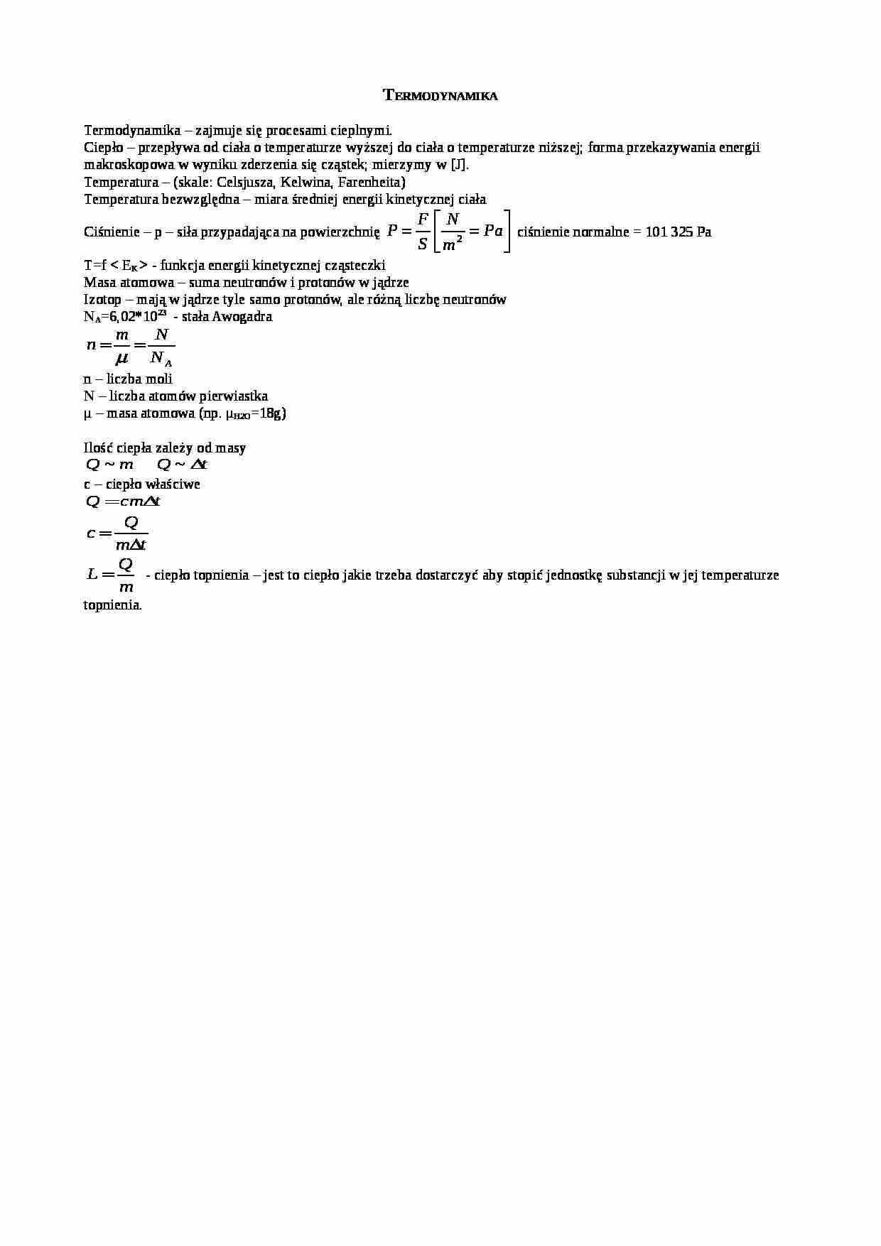 Termodynamika-opracowanie - strona 1