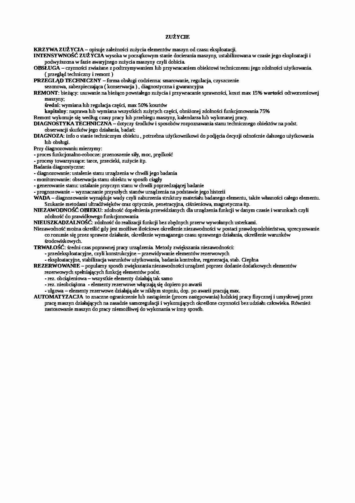 Zużycie i terminy związane-opracowanie - strona 1